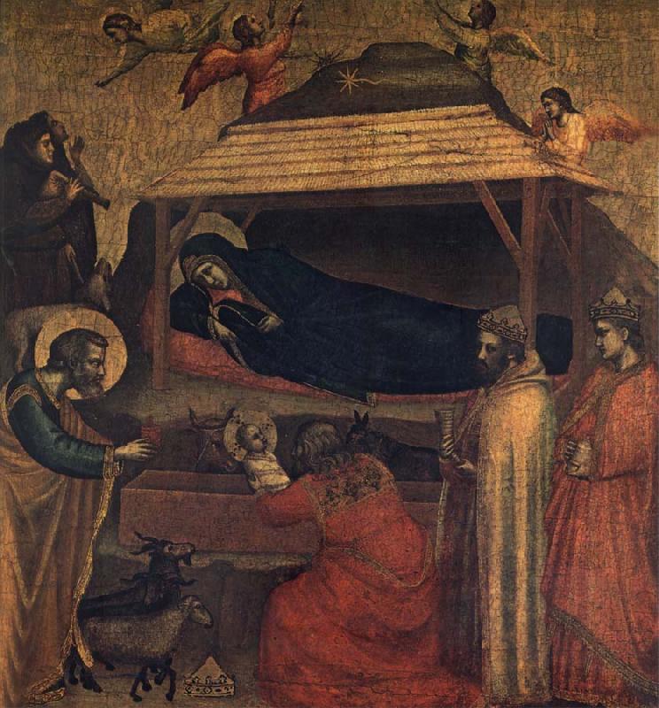 Nativity,Adoration of the Shepherds and the Magi, GIOTTO di Bondone